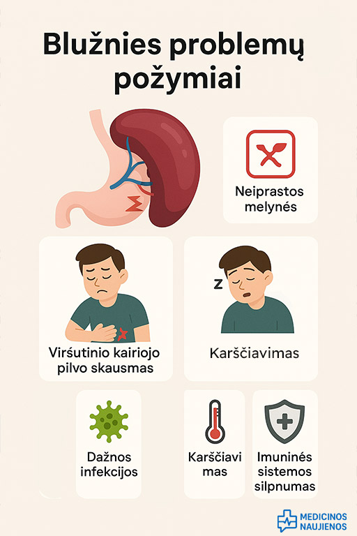 bluznies problemu simptomai