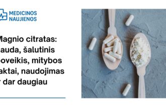 % Magnio citratas: nauda, šalutinis poveikis, mitybos faktai, naudojimas ir dar daugiau