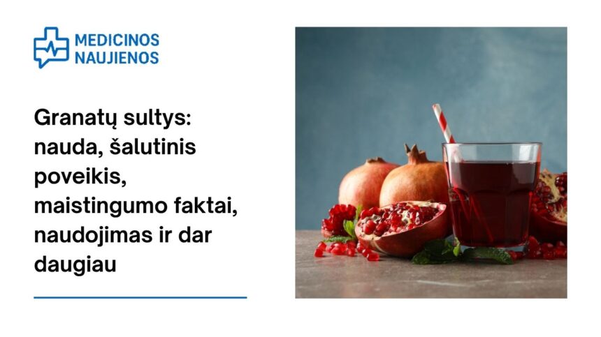 % Granatų sultys: nauda, šalutinis poveikis, maistingumo faktai, naudojimas ir dar daugiau