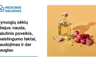 % Vynuogių sėklų aliejus: nauda, šalutinis poveikis, maistingumo faktai, naudojimas ir dar daugiau
