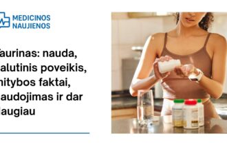% Taurinas: nauda, šalutinis poveikis, mitybos faktai, naudojimas ir dar daugiau